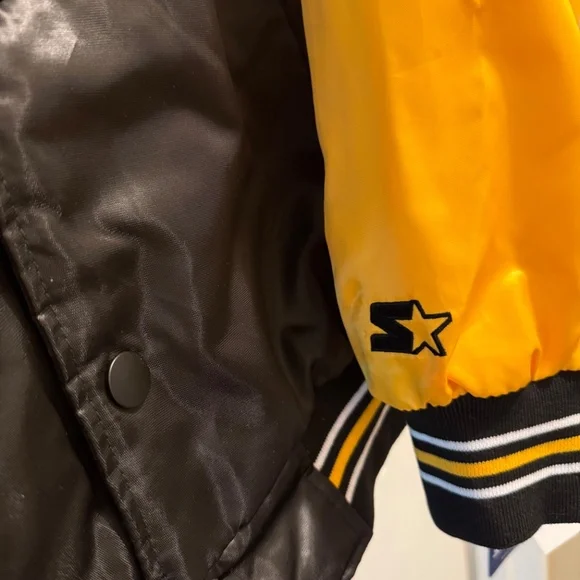 Pittsburgh Steelers Starter Enforcer Satin Varsity Full-Snap Jacket, Size: Large
